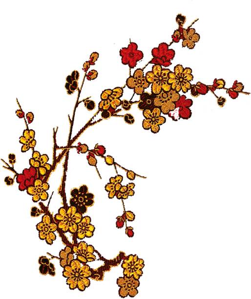 金色梅花树枝装饰元素