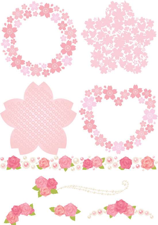 粉红花朵边框