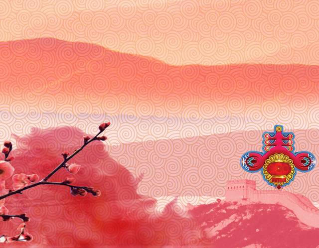 春节红色中国风H5海报背景PSD分层素材