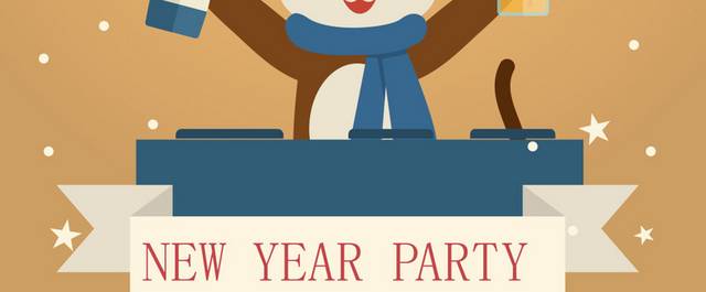 新年庆祝卡通扁平化海报背景素材