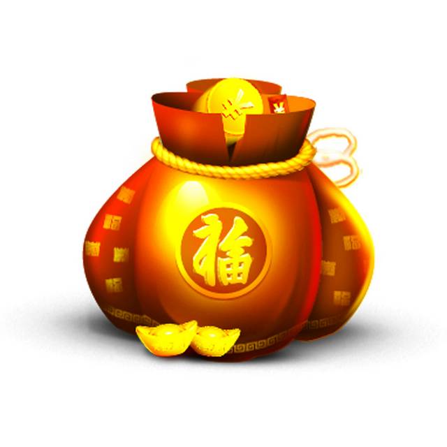 卡通狗金币福袋新年狗年福袋素材