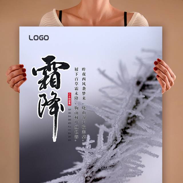 传统中国风霜降海报