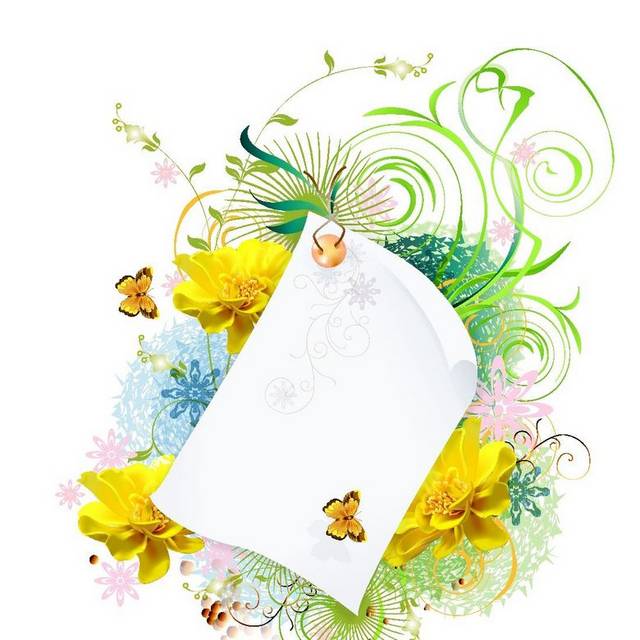 绚丽鲜花花纹边框