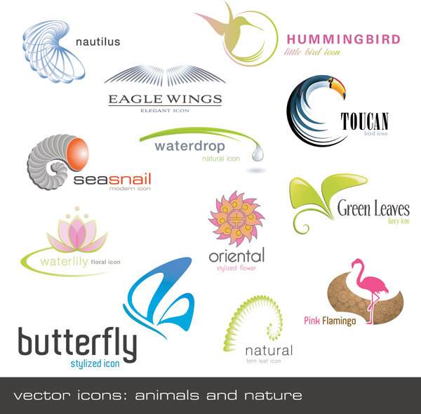动物植物形状logo