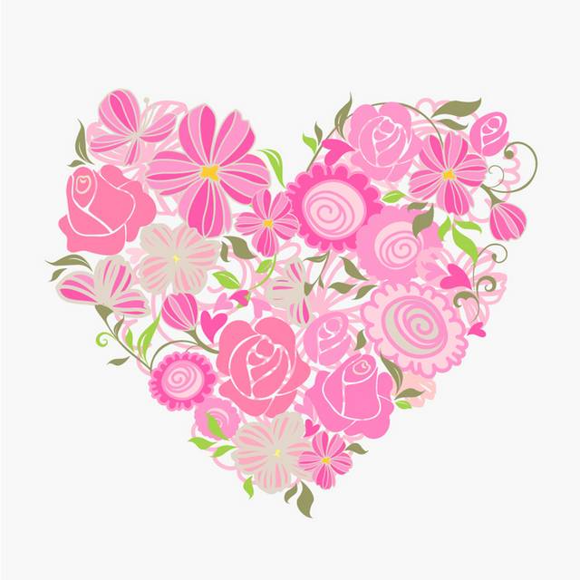 粉色花卉爱心