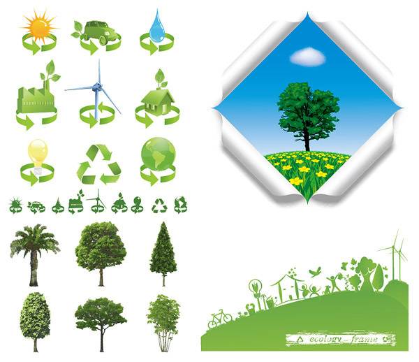 树木与环保图标