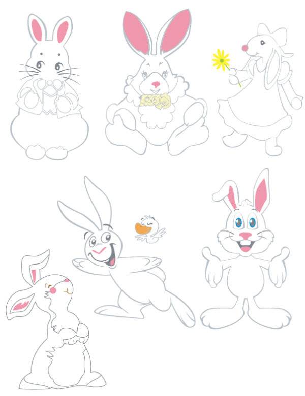 卡通兔子矢量1