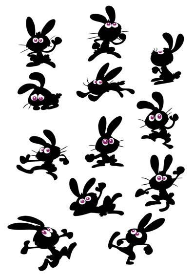 卡通兔子矢量11
