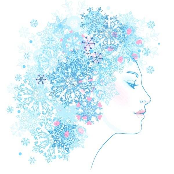 雪花女人侧面像