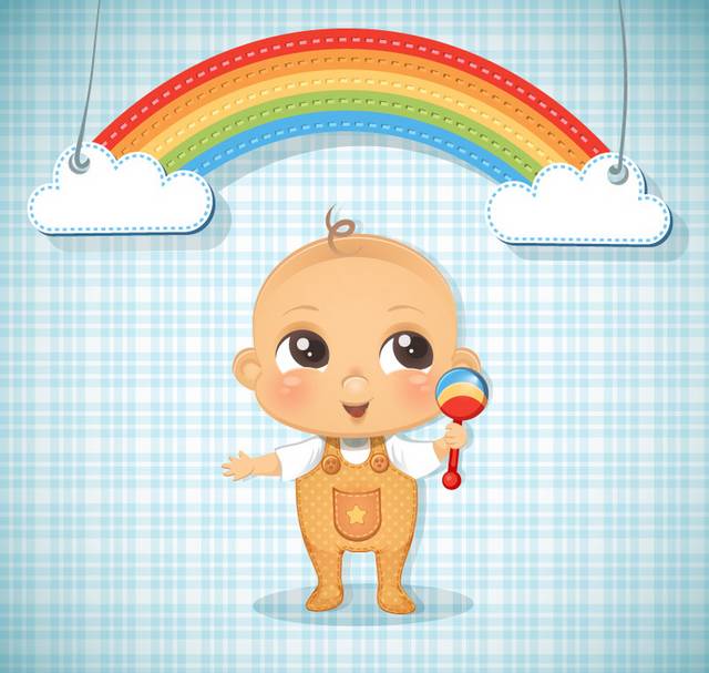 婴儿和彩虹剪贴画