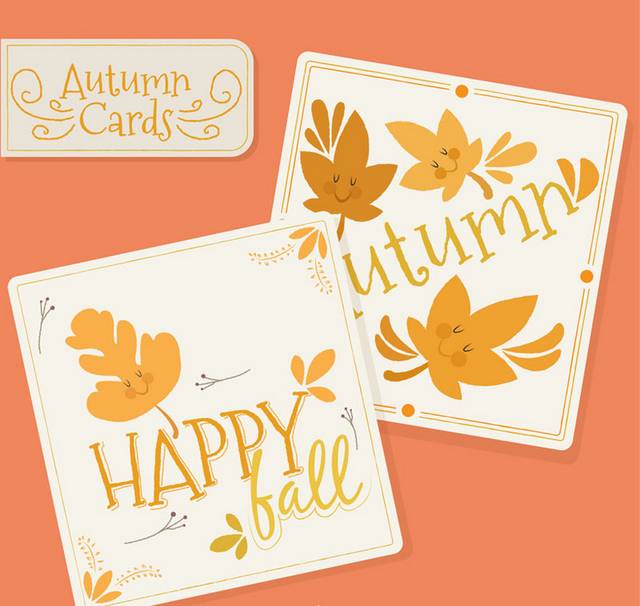 秋季树叶卡片