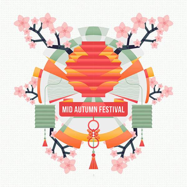 扁平化中秋节海报