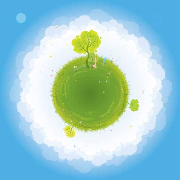 绿色的地球插画