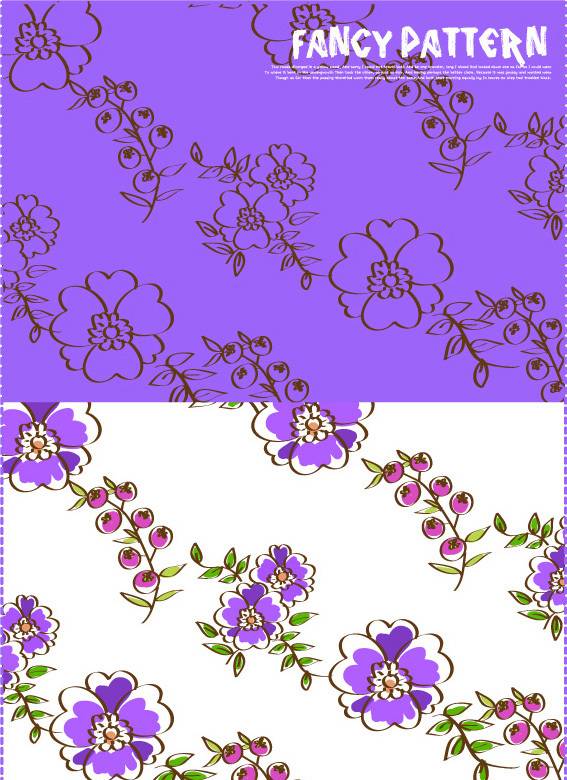 紫色可爱手绘花纹