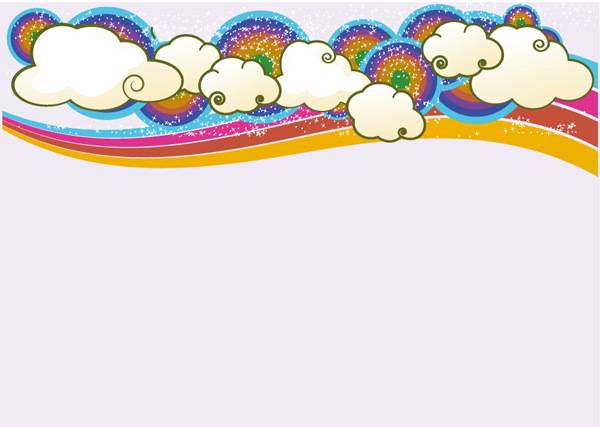 潮流云朵彩虹背景