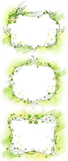 淡雅绿色花卉装饰框