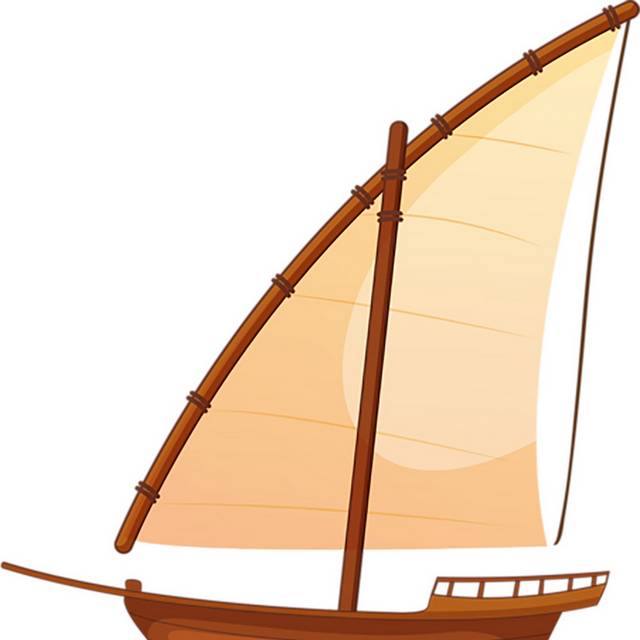 木制小帆船插画