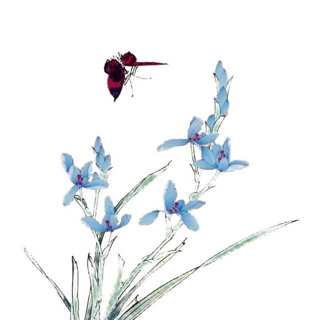 蓝色兰花素材