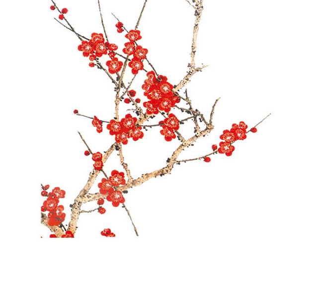 红梅花鸟免抠素材
