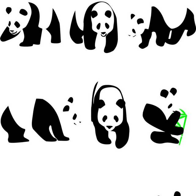 矢量熊猫设计素材