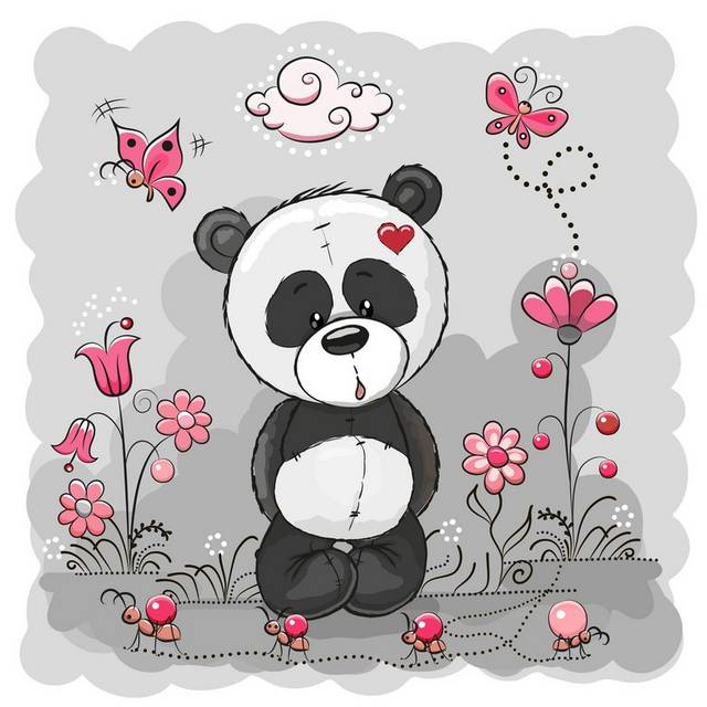 矢量熊猫插画