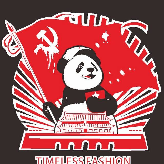 熊猫红旗素材