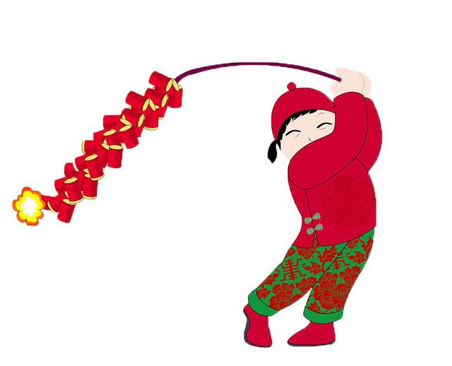 古代小孩放鞭炮素材