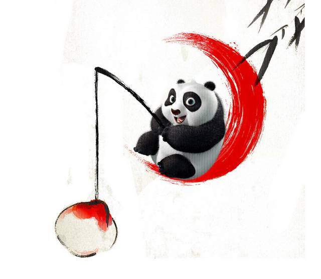 中国可爱卡通熊猫素材