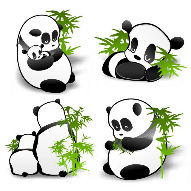 可爱卡通小熊猫素材