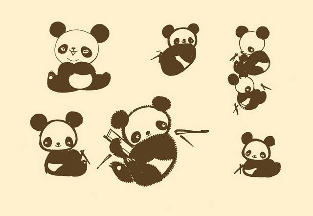 可爱中国熊猫素材