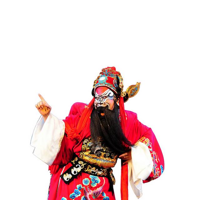 红衣京剧人物元素