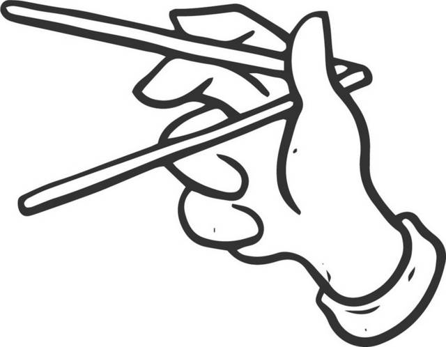 手绘手持筷子