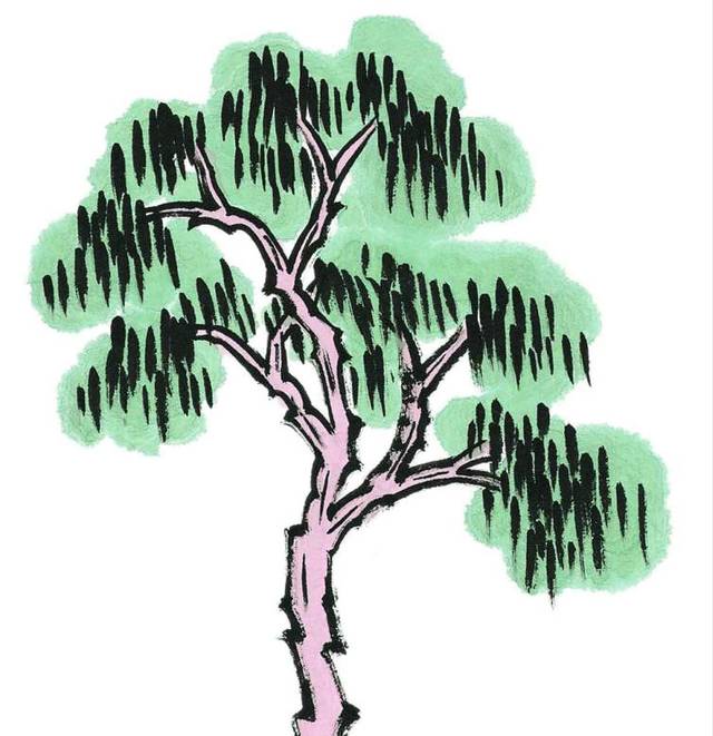 卡通杨柳树素材