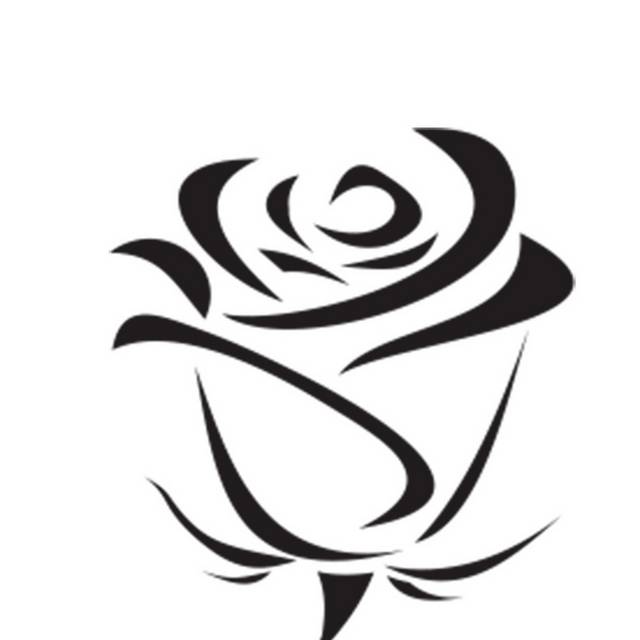 手绘玫瑰花元素