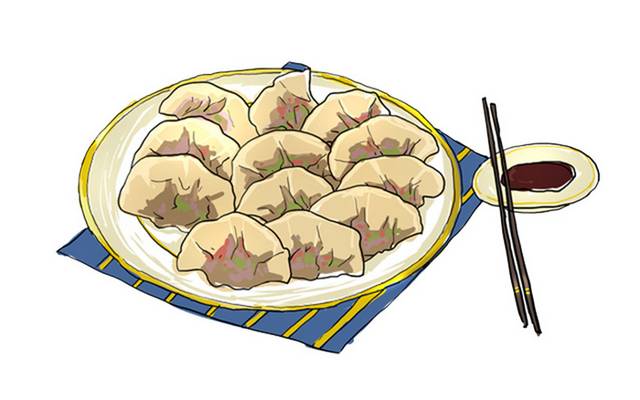 吃饺子设计元素