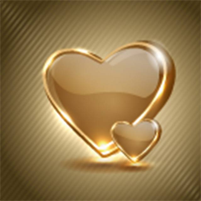 金色透明爱心情人节素材