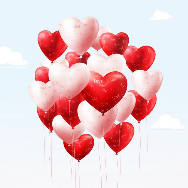 情人节-气球海报素材