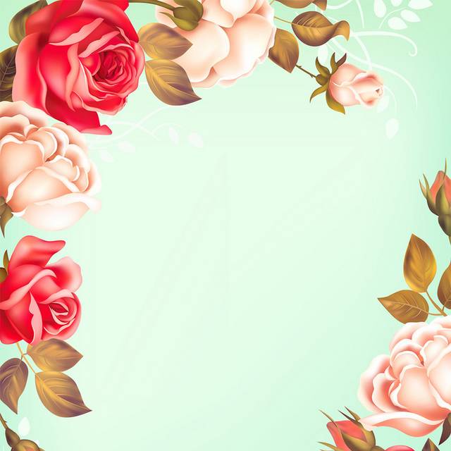 玫瑰花婚庆爱情背景矢量素材 图品汇