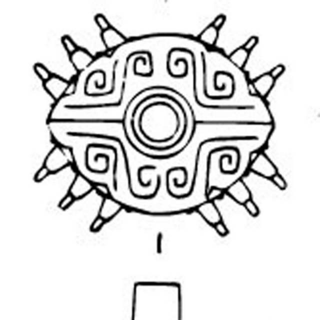 古代花纹拓印素材