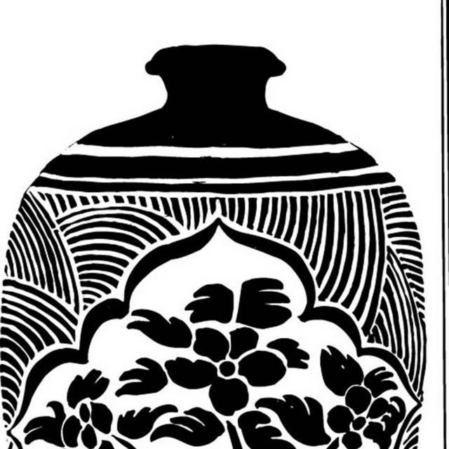 中式瓷器瓶子花纹素材