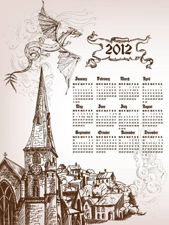 2012年手绘日历