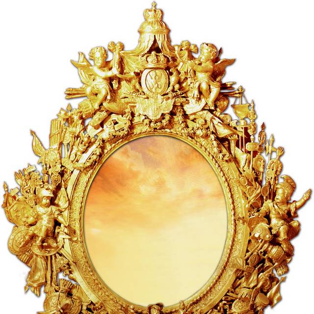 金色华丽铜镜素材