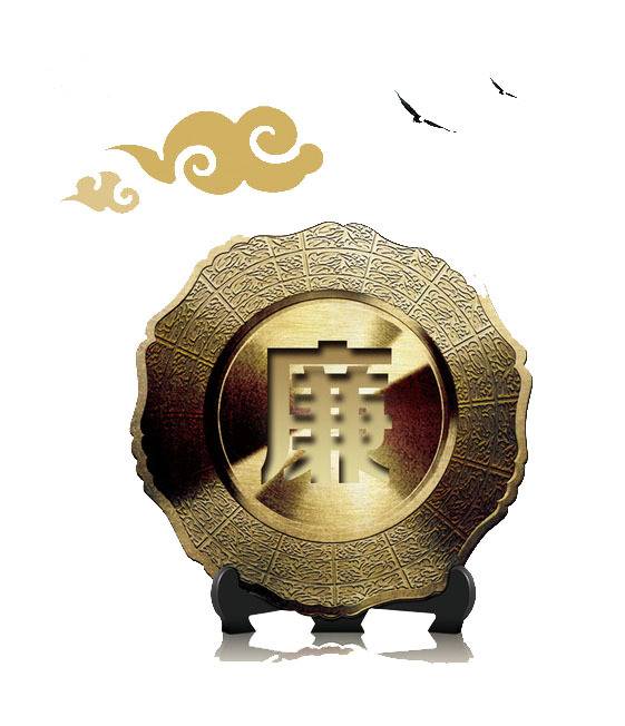 中国风金色铜镜素材
