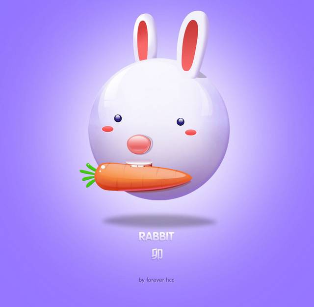 圆的可爱兔子造型