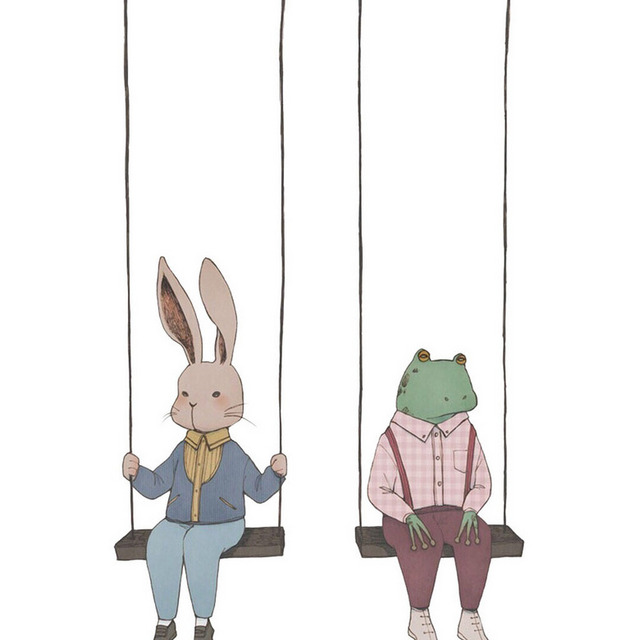 卡通兔子和青蛙