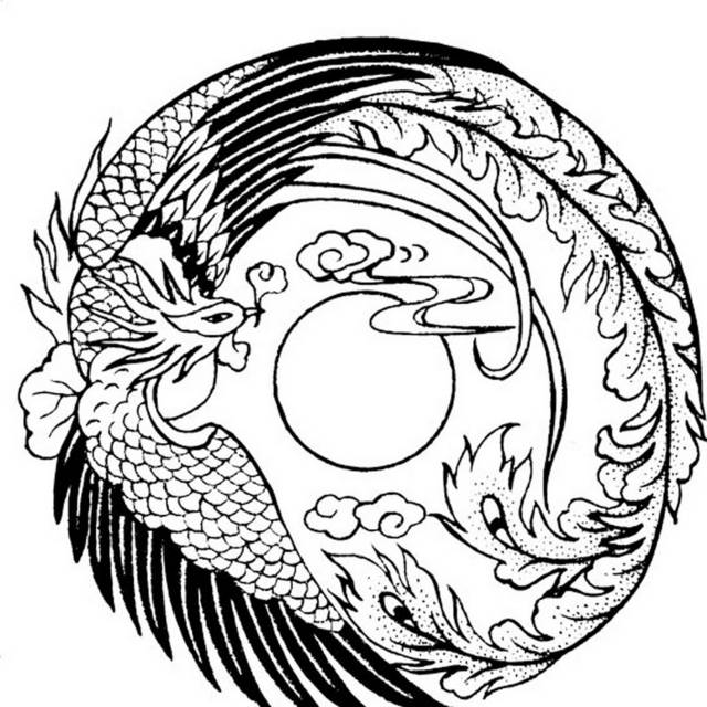 手绘凤凰设计元素