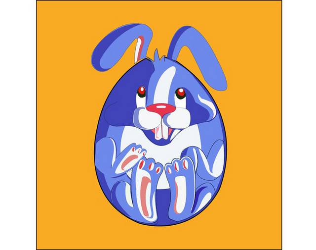 可爱蓝色兔子素材