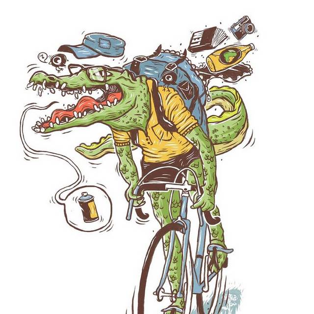 骑自行车鳄鱼