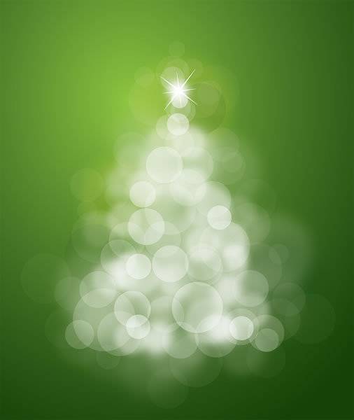 抽象绿色背景圣诞树