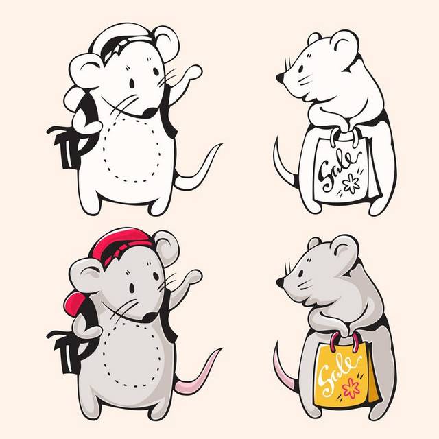 卡通手绘可爱小鼠